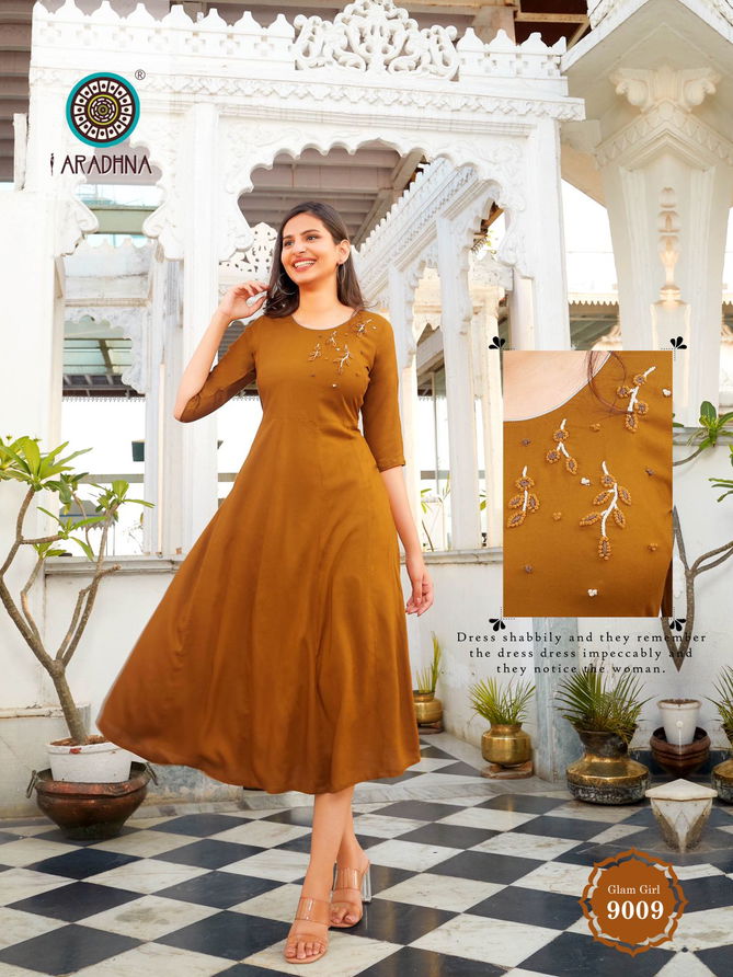 Aradhna Glam Girl 9 Fancy Latest Ethnic Wear Long Anarkali Kurti Collection